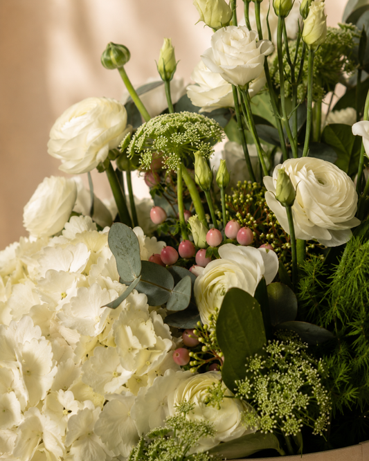 Green & White Flower Box