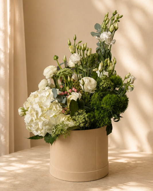 Green & White Flower Box