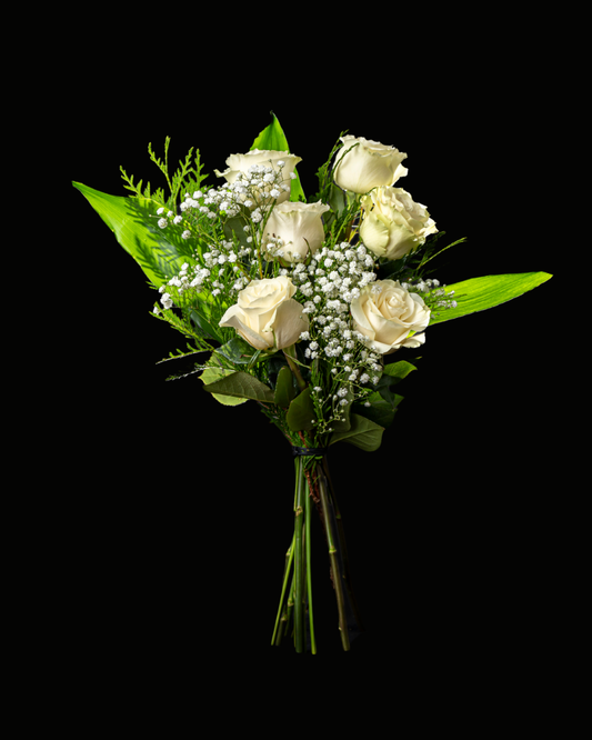 Ramo 6 Rosas Blancas con Detalles